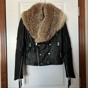 Leather Jacket with Fur